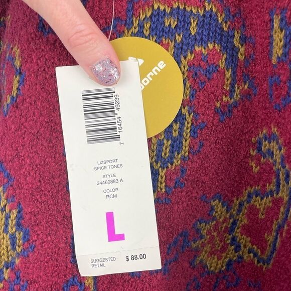 NWT 80’s Liz Sport Womens Acrylic/Wool Blend Turtleneck Sweater Size L - Picture 5 of 6